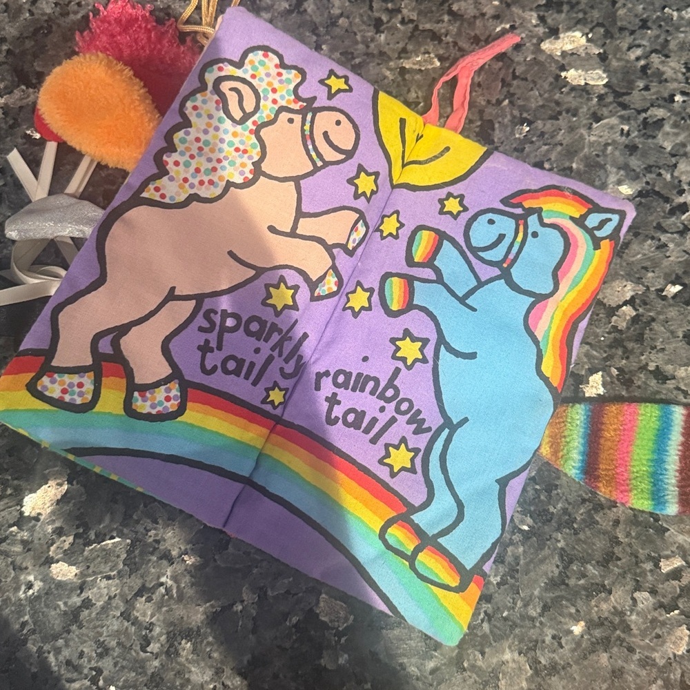 Jellycat Pony Tails sensory cloth book for babies - Picture 5 of 9